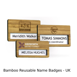 Bamboo reusable name badges - UK