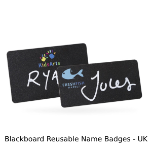 A couple of blackboard reusable name badges - UK