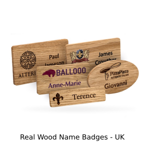 Wood name badges range - UK