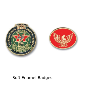 Image of 2 round soft enamel badges