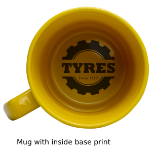 Mug with inner base printed