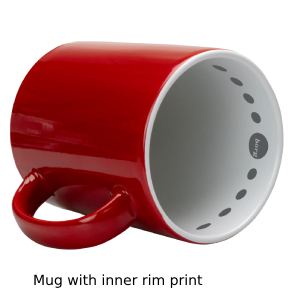 Mug with inner rim printed