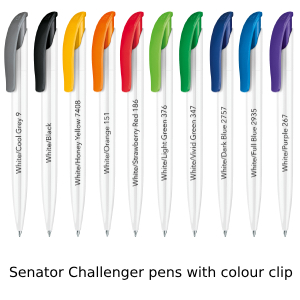 Senator Challenger pens range with colour clip