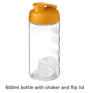 Bottle with shaker and flip lid