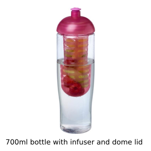 Bottle with infuser and dome lid