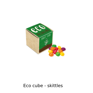Mini eco cube with skittles in