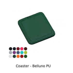 Coaster in Belluno PU in green