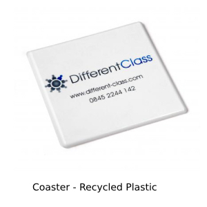 Coaster in recycled plastic