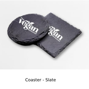 2 Coasters in Slate square and round
