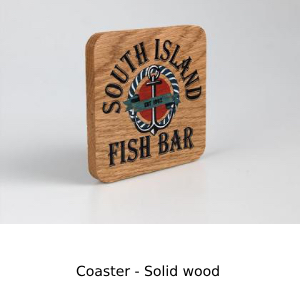 Coaster made from solid wood