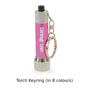 Pink torch keyring