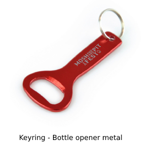 Photo showing standard metal bottle opener in red