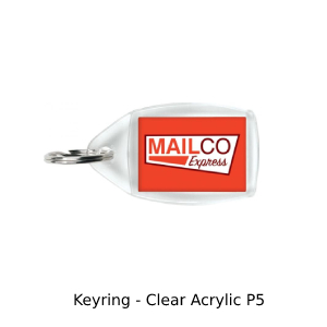 Photo of keyring in clear acrylic with insert printed