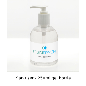 Photo of 250ml gel bottle hand sanitiser